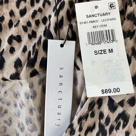 NWT Sanctuary Leopard Print V-Neck Blouse Top Size M - Picture 6 of 6